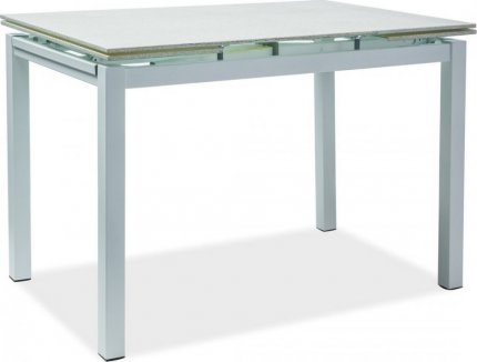 Rozkládací jídelní stůl TURIN bílá sklo/kov