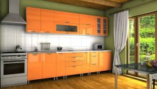 Kuchyňská linka Granada KRF 300 cm, oranžový lesk