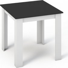 Jídelní stůl MANGA 80x80, bílá/černá