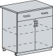 Spodní kuchyňská skříňka PRAGA 80D1S2, 2-dveřová se zásuvkou, bk/bílá
