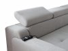 Rohová sedací souprava Darina Premium s úložným prostorem a elektrickým rozkladem, pravá, bílá káva Massimo 401