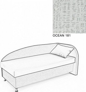 Čalouněná postel AVA NAVI, s úložným prostorem, 90x200, pravá, OCEAN 181