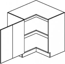 Kuchyňská rohová spodní skříňka MERCURY DRPL 80, levá, šedá lesk