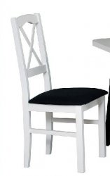 NIEL 11 (NILO 11)-jídelní židle BÍLÁ / nová látka černá č. 29B =Kronos 7(pův.22***) - kolekce "DRE" (K150-E)
