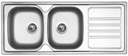 Sinks OKIO 1200 DUO V 0,7mm leštěný - RDOKL12050027V
