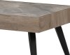Stůl konferenční, deska slinutá keramika 120x60, šedý mramor, nohy černý kov, světle hnědá dýha AHG-281 GREY