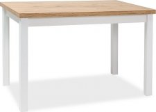 Jídelní stůl ADAM 120x68, dub lancelot/bílá mat