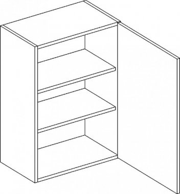 Horní kuchyňská skříňka PALMYRA W60 pravá, 1-dveřová, šedá