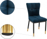 Designová jídelní židle EPONA, petrolejová Velvet látka/černý, zlatý kov