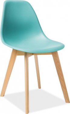 Plastová jídelní židle MORIS mentolová/buk