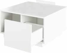 Konferenční stolek DALAN, se zásuvkou, bílá
