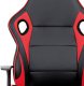Kancelářská židle KA-E807 RED, černá-červená látka + MESH, houpací mech, plast kříž