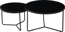Kulatý konferenční stolek MOLY sada 2 kusů, černá/černý kov