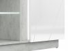 Komoda RUBENS 1D3S s LED osvětlením, beton šedý/bílá lesk
