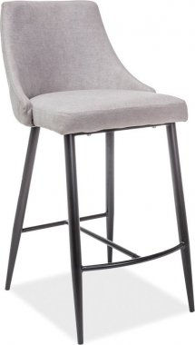 Barová židle NOBEL H-1, šedá/černý kov