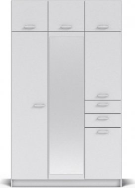 REA 700: bílá: 3 dílná skříň bez zrcadla