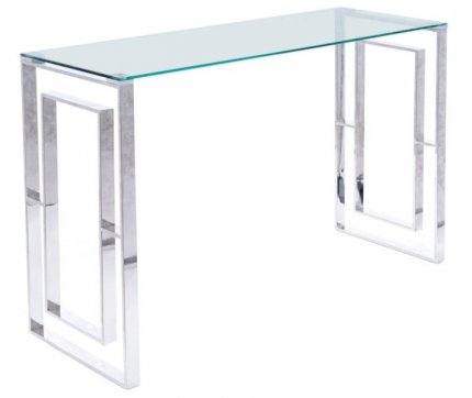 Odkládací konzolový stolek ALLURE C stříbrná/sklo