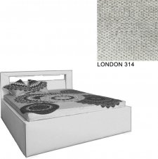 Čalouněná postel AVA LERYN 180x200, s úložným prostorem a LED osvětlením, LONDON 314
