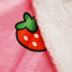 Oboustranná baránková deka, růžová / motiv jahody 150x200cm, MIDAS TYP1