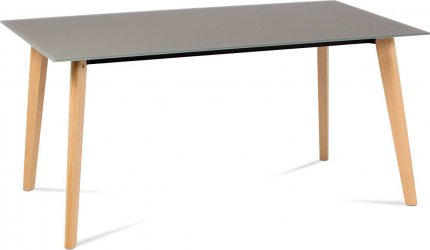 Jídelní stůl 160x90 cm, cappuccino sklo / dub DT-1091 CAP