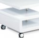 Konferenční stolek AHG-618 WT, pojízdný, bílá lesk/chrom