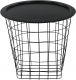Kulatý odkládací stolek MOKAD s odnímatelným tácem, černá