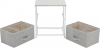 Čalouněný noční stolek ROSITA TYP 1, šedá/bílá