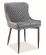 Designová jídelní židle COLIN B VELVET šedá/černý kov