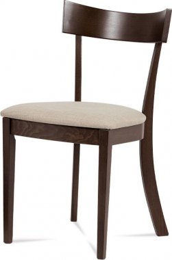 Dřevěná jídelní židle BC-3333 WAL, ořech/potah krémový