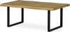 konferenční stůl, 110x70x45 cm, MDF deska, 3D dekor divoký dub, kov, černý lak AHG-861 OAK