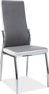 Jídelní čalouněná židle H-237 šedá/bílá/chróm