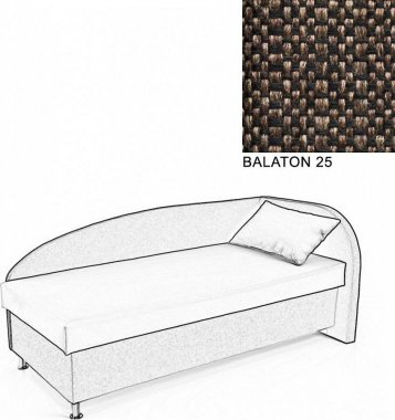 Čalouněná postel AVA NAVI, s úložným prostorem, 90x200, pravá, BALATON 25