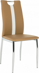 Jídelní židle SIGNA, béžová, bílá ekokůže/chrom