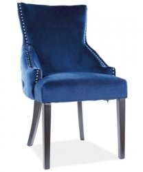 Designová jídelní židle JIRI VELVET granátově modrá/černá