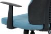 Kancelářská židle KA-E826 BLUE, látka modrá, houpací mechanismus, kříž plast černý, plastová kolečka