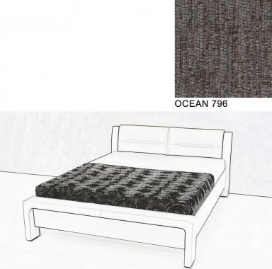 Čalouněná postel AVA CHELLO 160x200, OCEAN 796
