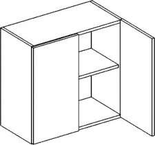 Horní kuchyňská skříňka COSTA W60 2-dveřová, bílá lesk