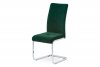 Pohupovací jídelní židle DCL-440 GRN4, lahvově zelená sametová látka/chrom