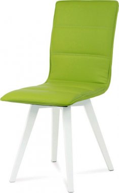 Jídelní židle B829 LIM1 - koženka limetková / vysoký lesk bílý