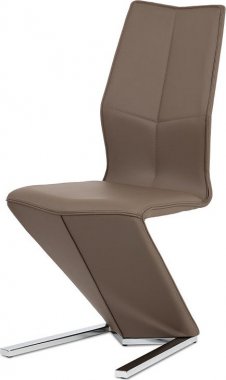 Jídelní židle HC-788 CAP, cappuccino ekokůže, chrom