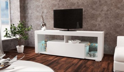 Televizní stolek VEGAS bílá/bílý lesk