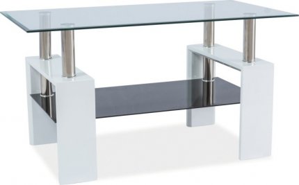LISA III konferenční stolek bílá lesk/sklo 110x60x60 (LISA3TCB) (S) (K150)