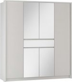 Šatní skříň RIJEKA 200 bílá/zrcadlo