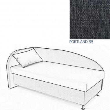 Čalouněná postel AVA NAVI, s úložným prostorem, 120x200, levá, PORTLAND 95