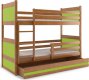 Patrová postel Riky olše/zelená