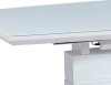 Rozkládací jídelní stůl HT-440 WT bílá lesk/sklo