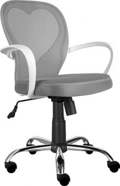 DAISY - kancelářská židle (dětská) - šedá se srdíčkem (OBRDAISYSZ) (S) (K150)