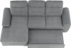 Rohová sedací souprava EVANGELIN, rozkládací s úložným prostorem, levá, šedá