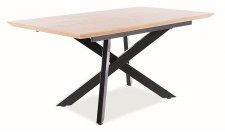 Rozkládací jídelní stůl CAPITOL 160x90 dub/černá mat