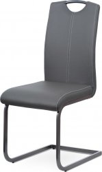 Pohupovací jídelní židle DCL-613 GREY, potah šedá ekokůže/kov